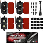 OPT7 Photon Pure White LED Magnetic Rock Lights - 8 Pods w/Magnet Mounts - Wide Angle Underglow Lighting Kit, IP68 Waterproof for Offroad Jeep RZR ATV UTV SUV - Truck Decorations