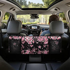 Pink Cherry Blossom Trunk Organizer Car Women Car Back Seat Organizer Multipurpose Cargo Accessory with Adjustable Straps
