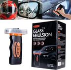 Glass Guard, Glass Oil Film Remover for Car, Glassy Emulsion Cleaner Roll-On Glass Compound with Cleaning Board, Removes Oil Film & Smudges, Improve Windshield Clarity for Safe Driving (100ml+Brush)