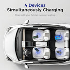 Upgrade USB Charger Hub for Tesla Model Y&Model3, 4-Ports Center Console Retractable Phone Charger,for Model Y/3 Accessories 2024 2023 2022 2021 (Not Compatible with Model 3 2024)