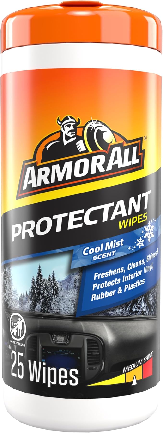 Armor All Car Interior Cleaner Protectant Wipes - Cleaning for Cars & Truck & Motorcycle, Cool Mist, 25 Count, 78509