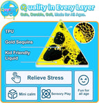 Squishy Liquid Sensory Gel Tiles 12 Packs - Triangle Liquid Sensory Toys for Sensory Play & Portable Fun, Washable Sensory Floor Tiles for Toddles 3+ Learning, Calming, Fidgeting