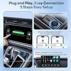 Carlinkit Wireless CarPlay Adapter & Android Auto Mini Ultra3, 2-in-1 Mini USB Design with OEM Car Models, Plug and Play/Low Latency Portable/Auto Connect, Compatible with iOS 10+ & Android 11+