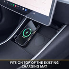 TWRAPS Dual Wireless 2 x 25W Phone Charger for 2017-2020 Tesla Model 3 & Tesla Model Y, 1st Gen Center Console Charging Pad -Works with iPhone 17 Pro Max and iPhone & Android Phones with MagSafe Cases