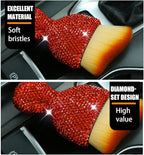 zipelo Auto Interior Dust Brush, Car Detailing Cleaning Brush with Diamond, Bling Handle Soft Bristles Dusting Tool, Scratch Free Dirt Clean Brushes for Vehicle Air Conditioner Vent (Orange)