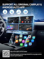 Moman Wireless CarPlay Adapter, Plug & Play Car Play in-Dash Converter for iOS 10+ & Android Auto with USB-A/USB-C Convert Wired to Wireless for 800+ Cars (2016+)