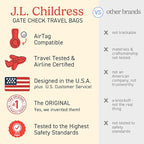 J.L. Childress Gate Check Travel Bag for Car Seats - Car Seat Travel Bag for Airplane, Fits All Baby & Infant Carriers, Airport Accessories for Gate Check, Flying Essentials, AirTag Compatible - Black