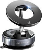 CloudValley Magnetic Car Phone Mount, [Compatible with MagSafe] 360° Adjustable Foldable Holder for Dashboard, 80LBS Suction & 2800gf Magnet, Car Accessories for iPhone 17/16 Pro Max 15 14, Black