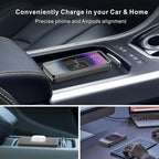 Wireless Car Charger Pad, REESTECQI 15W Wireless Charging Pad for Car Non Slip Phone Car Wireless Charger [40W Car Charger Included] for iPhone 17 16 15 14 13, AirPods 3/Pro 2, Samsung S26/S25/S24