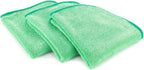 The Rag Company - Premium FTW Microfiber Cleaning Towels for Glass, Windows, Mirrors, Polished Surfaces - Streak-Free, Scratchless, 16" x16”, Green, 3-Pack