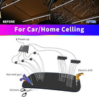 Split Starlight Headliner Kit with Meteor & Music Effect, 22W 3+10 Holes RGBW 1050pcs 0.02in x 4.9ft Fiber Optic Lights Kit, Star Light Headliner Kit for Car Truck Jeep, App & Remote