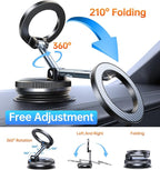 Coolpow【Newest Vacuum Magnetic Phone Holder for Car Phone Holder Mount【Movable Vacuum Suction】 Magsafe Car Mount Cell Phone Holders for Your Car Accessories for Women Men for iPhone 17 16 15 14 Kits