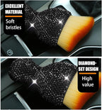 zipelo Auto Interior Dust Brush, Car Detailing Cleaning Brush with Diamond, Bling Handle Soft Bristles Dusting Tool, Scratch Free Dirt Clean Brushes for Vehicle Dashboard, Air Conditioner Vent (Black)