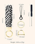WEESMILE Keychain Wristlet, Stretchy Key Chain for Car Keys with D ring, Cute Scrunchie Wrist Bracelet for Women Men