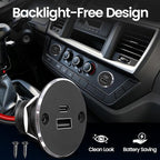 12V USB Outlet All-Aluminum QC 3.0 USB-A & USB-C PD3.0 Dual High-Speed Charger Socket, Recessed Mount Type-A Type-C Port for Camper Van Trailer RV Boat Truck (Big Version)