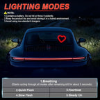iFunyLED Car LED Interior Lights, Heart-Shaped Ambient Light for Windows, 5 Lighting Modes, Charging Through Type-c and Solar Energy, Car Decorations for Women Men, Pack of 2, (Red)