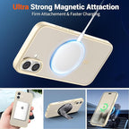 SUPFINE Magnetic for iPhone 16 Plus Case (Compatible with MagSafe) (Military Grade Drop Protection) Slim Translucent Matte Shockproof with Anti-Fingerprint Phone Case,Antique White