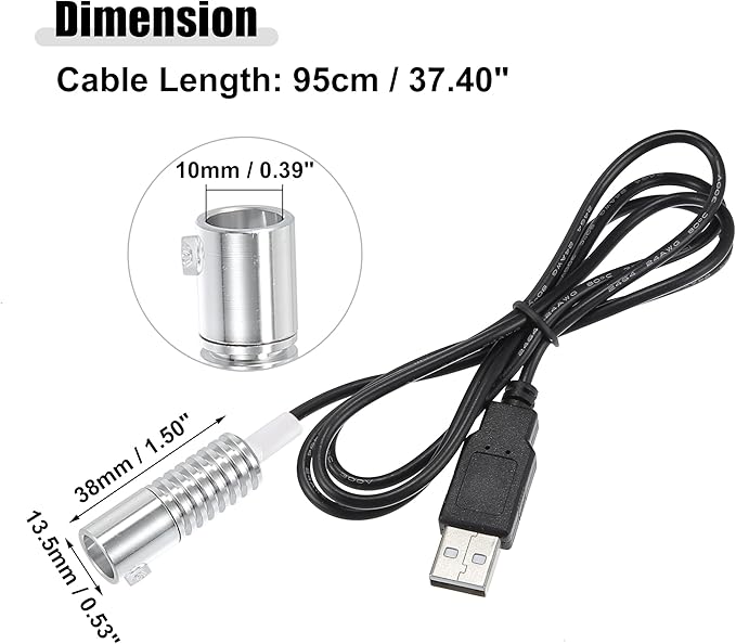 ACROPIX 10mm 0.39" 2W LED Aluminum Light Source Illuminator Decoration USB LED Light for Car DIY White - Pack of 1