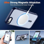 SUPFINE Magnetic for iPhone SE Case 2022 (3rd)/2020 (2nd), iPhone 8 Case (Compatible with MagSafe) (Military Grade Drop Protection) Slim Translucent Matte Phone Case,Navy Blue