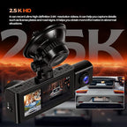 3 Channel 2.5K Dash Cam with WiFi & APP Control, 2.5K+1080P+1080P Front Inside and Rear, Triple Dash Camera with G-Sensor, 24 Hours Parking Mode, Loop Recording, Night Vision