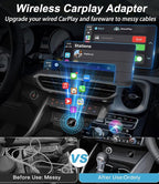 2026 Upgraded Wireless CarPlay Adapter& Android Auto Adapter, Mini&Stable CarPlay Wireless Dongle for iOS 10 Android 11 and Above(Black)