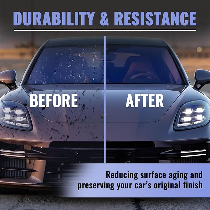Alpha Quartz 50ml Elastic Film Ceramic Coatings for Cars with 92% Hyper Particles for High Performance, Beginners & Pro Detailers, 4-Hour Cure, Deep Gloss, Slick & Hydrophobic (Covers 2 Midsize Cars)