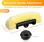 Tanlade 2 Pcs Car Wash Brush Head with Soft Detailing Bristle Flow Through Car Cleaning Brush Exterior Wash Equipment for Auto Truck RV Boat Camper(12 Inch,Yellow)