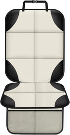 XHYANG Car Seat Protector 1 Pack Car Seat Cushion Mat Thickest Padding,Waterproof 600D Fabric Car Seat Covers for Non-Slip Backing Mesh Pockets for Baby and Pet (Beige, 1 Pc)