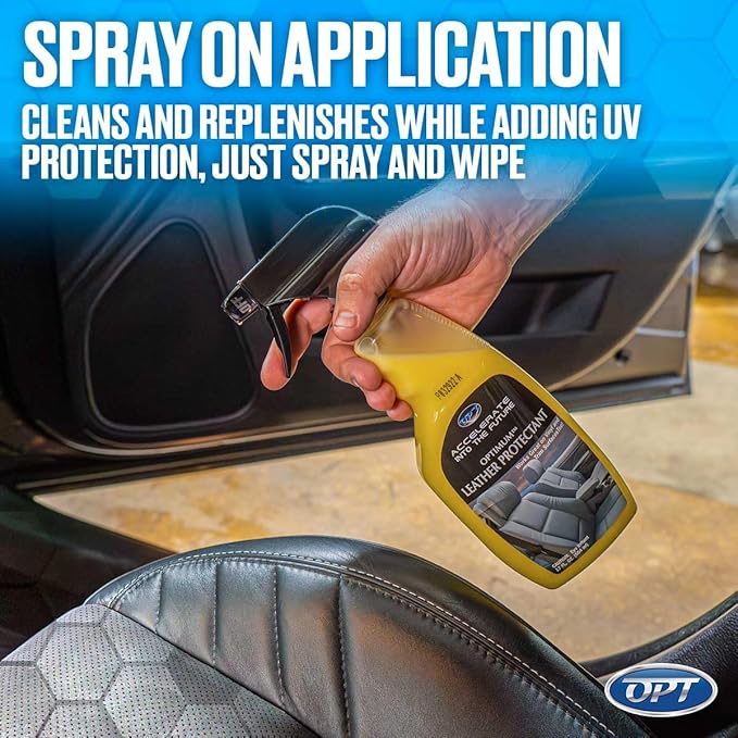 Optimum Protectant Plus Automotive Interior Protectant - Patented UV Protection, Cleans, Restores, Protects Leather, Vinyl & Plastic (17 Oz)