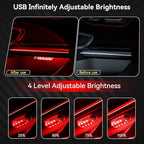 2 PCS Car LED Lights, Portable Magnetic Car USB Atmosphere Interior Light, 8 High-Brightness LED Beads, Rechargeable Touch-Sensitive Light for Vehicles, Bedrooms, Hallways, Camping(2 Red)