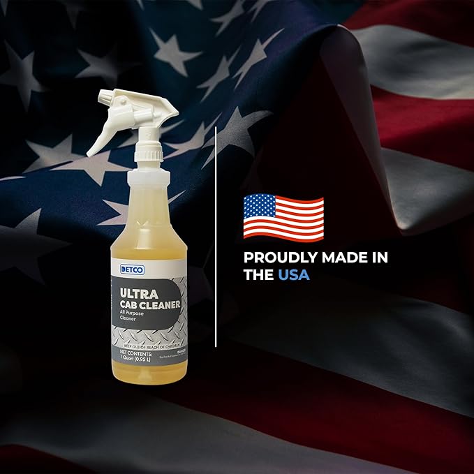 ULTRA CAB CLEANER - Heavy Duty Cleaner for Cars, Trucks, & Vehicles, Interior Detailer for Seats, Carpets, Vinyl, Fabric, Leather, Upholstery, Headliner, & Dash, 32 Ounce Spray