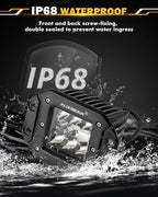 Auxbeam 5 Inch Flush Mount Led Light Pods, Amber Flush Mount Bumper Fog Lights 6 Modes Strobe Cube Pod Light Bar Yellow Spot Flood Offroad Driving Ditch Lights for Truck Jeep Car ATV