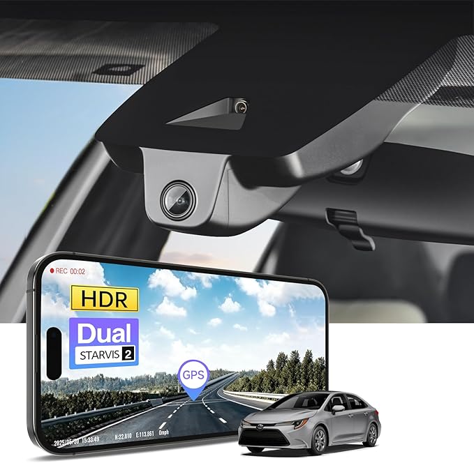 Front 4K HDR Dash Cam STARVIS 2 IMX678, Custom Fit for Toyota Corolla Gen12 E210 2023-2026 (Model A),LE SE XLE XSE Hybrid Hatchback etc, 5GHz WiFi, GPS, 64GB Card