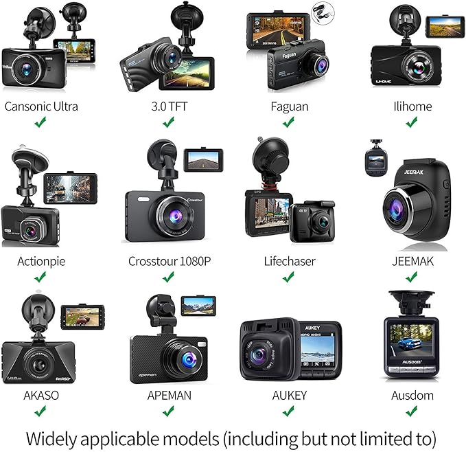 Dash Cam Sun Visor Mount Holder/w Various Joints for Yi/Rexing/Falcon/Z-Edge/Old Shark/VANTRUE/Rove/AUKEY/APEMAN/KDLINKS/WheelWitness/Transcend/TaoTronics (99% On-Dash Cameras Suitable)