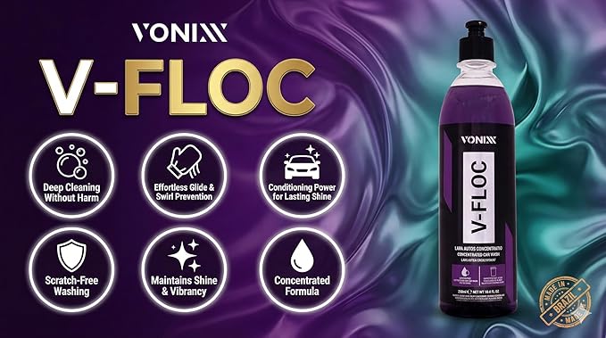 Vonixx V-Floc Concentrated Car Wash Soap - Ph-neutral - 1:400 dilution - 16.9 fl oz (500ml)