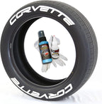 Tire Stickers Corvette Permanent Tire Lettering Kit with Glue - Custom Sizing & Colors (Pack of 8)