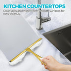 ALFLOD 2PACK 12-Inch Golden All-Purpose Shower Squeegee for Shower Doors, Bath Linen Sets, Tile Shower Walls, Bathroom, Window, Glass and Car Windshield, Mirrors and Kitchen-Stainless Steel
