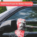 Vesici Car Wash Brush Head with Soft Detailing Bristle Flow Thru Car Cleaning Brush Exterior Car Wash Equipment for Auto Truck RV Boat Camper Washing, 10 Inch (Red,1 Pcs)
