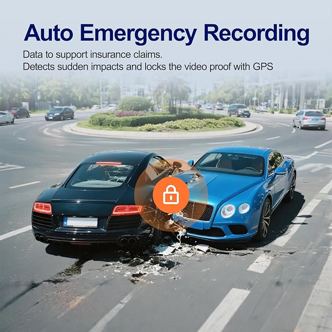 1080P 3 Channel Dash Cam Front and Rear Cabin Recording, 2.0" IPS Screen Camara para Carro, G-Sensor, Night Vision Loop Recording, Motion Detection, Heatproof, Electronics Max 64GB Support