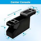 Center Console Between Seat Organizer for Minivans, SUVs, with Key Holder & Cup Holders,Phone Storage for Minivan &SUVs, Middle Van Floor Console Organizer Storage Box- Black