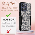 LISEVOfor Moto G Power 2025 Case - for Motorola Moto G Play 2025 Case Compatible with MagSafe Women Cute Girls Magnetic Protective Phone Cover Cool Fun Unique Leopard Heavy Duty Shockproof