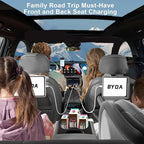 4 in 1 Retractable Car Charger,69W USB-C Fast Car Charger, for iPhone 17/16/15/14/13/12/11, Android,Pixel,Cigarette Lighter Charger (for Type C+Apple &RGB[Grey])