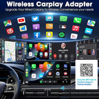 Wireless Carplay Adapter for Apple iPhone iOS 10+ ＆ Android Mini Ultra-Compact USB-A Dongle Converts Wired to Wireless Car Play Adapter Plug & Play Fast Auto Connection for Cars 2016+