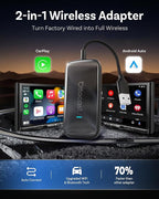OTTOCAST Play2Video Ultra – Wireless CarPlay & Android Auto Adapter with YouTube, Netflix, Spotify, IPTV | 5GHz WiFi, Auto Connect, No Delay