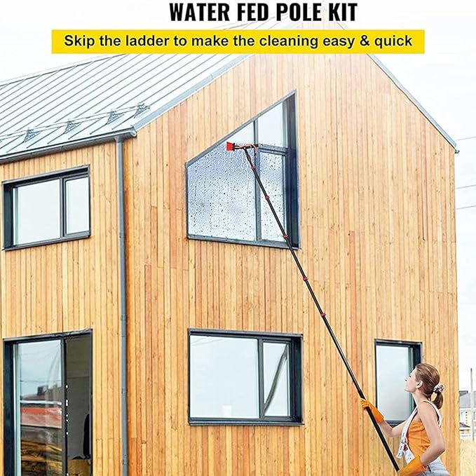 Window Cleaning Brush Equipment Outdoor Window Cleaner Brush Solar Panel Cleaning Tool Washing Tool Tall Window Glass Cleaning Poles Telescopic Water Fed Brush 3.6m/12ft (9m/30ft)