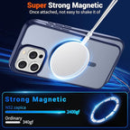 SUPFINE Magnetic for iPhone 15 Pro Max Case (Compatible with MagSafe) (Military Grade Drop Protection) Slim Translucent Matte Shockproof with Anti-Fingerprint Phone Case,Navy Blue