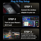 Wireless CarPlay Adapter & Mini Android Auto Adapter 2 in 1 - Multi-User Seamless Connection for Convert Wired to Wireless Car Play Adapter USB-C/USB-A, Compatible with iOS10+, Android 10+ (Black)