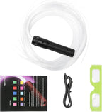 LED Whip Lights, Fiber Optic Whip for Dancing, with 40 Color Effect Mode and 360°Swivel, Rechargeable Rave Light for Parties, Rave Party, Carnival Activities