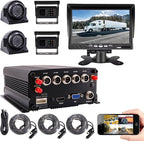 JOINLGO 4CH GPS 4G WiFi 1080P SSD/SD Drive Mobile Vehicle Car DVR mdvr Video Recorder Kit Remote Live View on Web/Phone 4pcs Side Rear View IR Camera 7 inch Monitor for Truck Bus Van