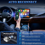 4-in-1 Wireless CarPlay Adapter for Apple CarPlay & Android Auto & AirPlay & MirrorLink, 2026 Upgraded Screen Mirroring Mini USB Adapter with Type-C Extension, Low Latency, Plug & Play